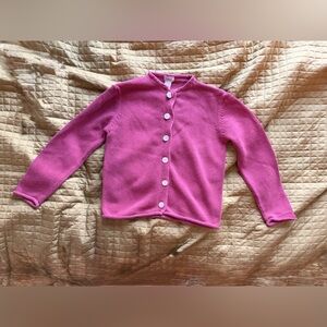 Classic Vintage LL Bean Pink Silk and Cotton Blend Button-Up Cardigan